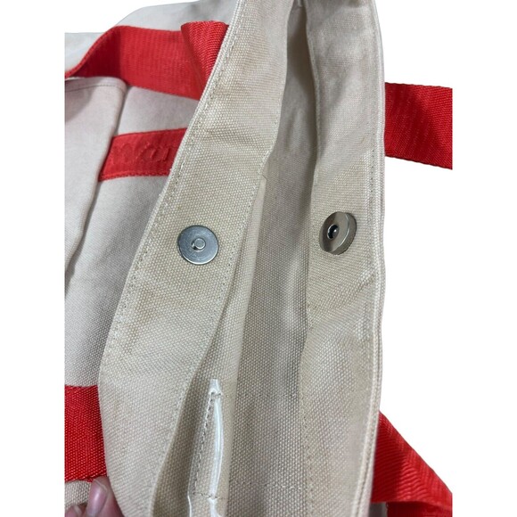 Walt Disney World Tan Canvas Beach Travel Vacation Tote Bag With Orange Straps - Picture 7 of 14